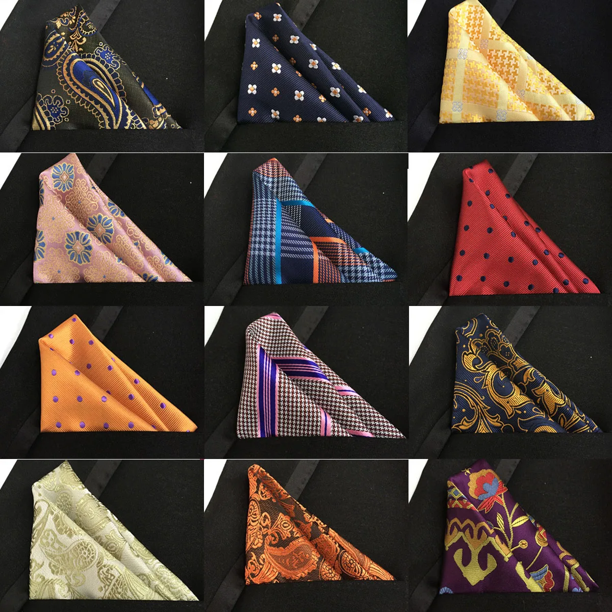 Printing Pattern Handkerchief Matching Floral Ties Printed Pocket Square for Male Female Party Outdoor