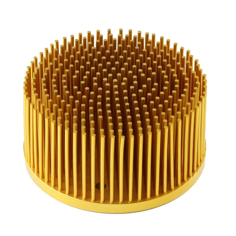 Custom LED High Performance Round COB Lighting Pin Fin Cold Forged Heatsink Aluminum