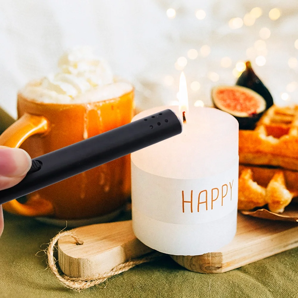 Wholesale Multifunction custom electric candle lighter usb arc lighter bbq candle cigarette  black candle lighters