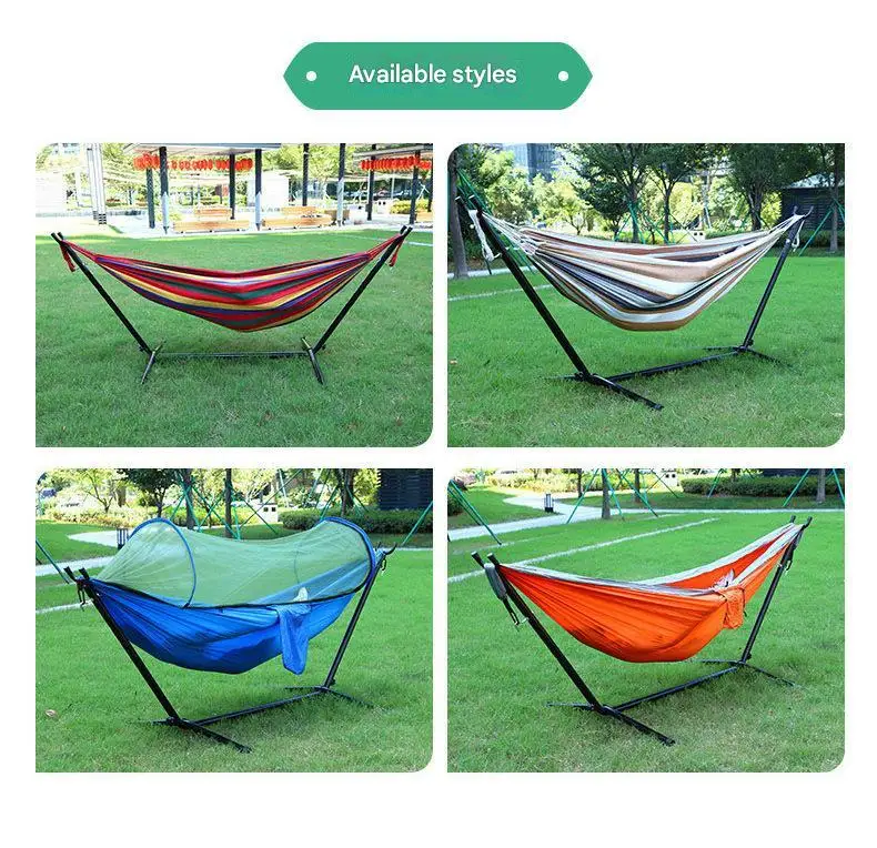 Double Cotton Hammock With stand Swings Chair Outdoor Garden Camping Hammock