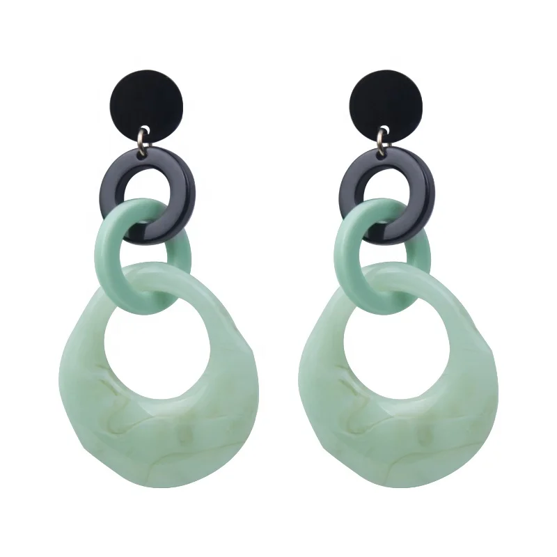 Factory Customized Round Shape Earrings Jewelry Handmade Jadeite Charm Dangle Earrings Jewelry
