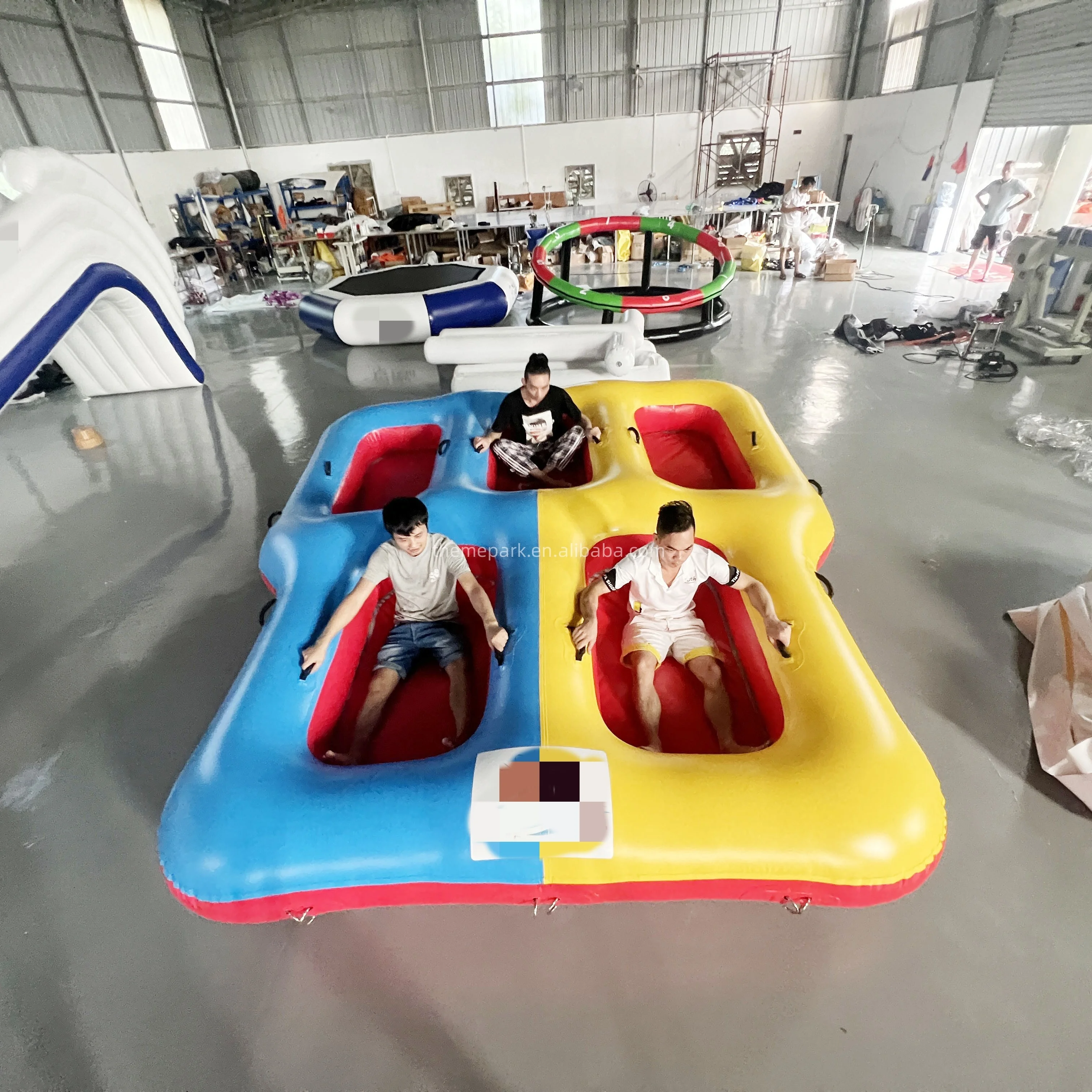 New Design 5 Persons  Portable 0.9mm PVC Tarpaulin  Inflatable Donut Boat For Water Sports