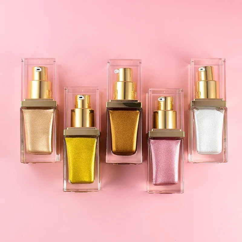 MLM Custom Makeup Custom Brand High Quality Face Makeup Highlighter Shimmer Body Oil Long Lasting Glitter body oil for skin glow
