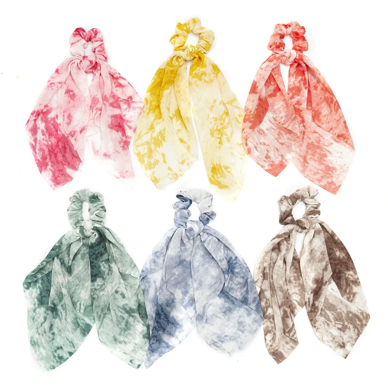 tie dye scrunchie Hair Scarf pony tail hair elastic