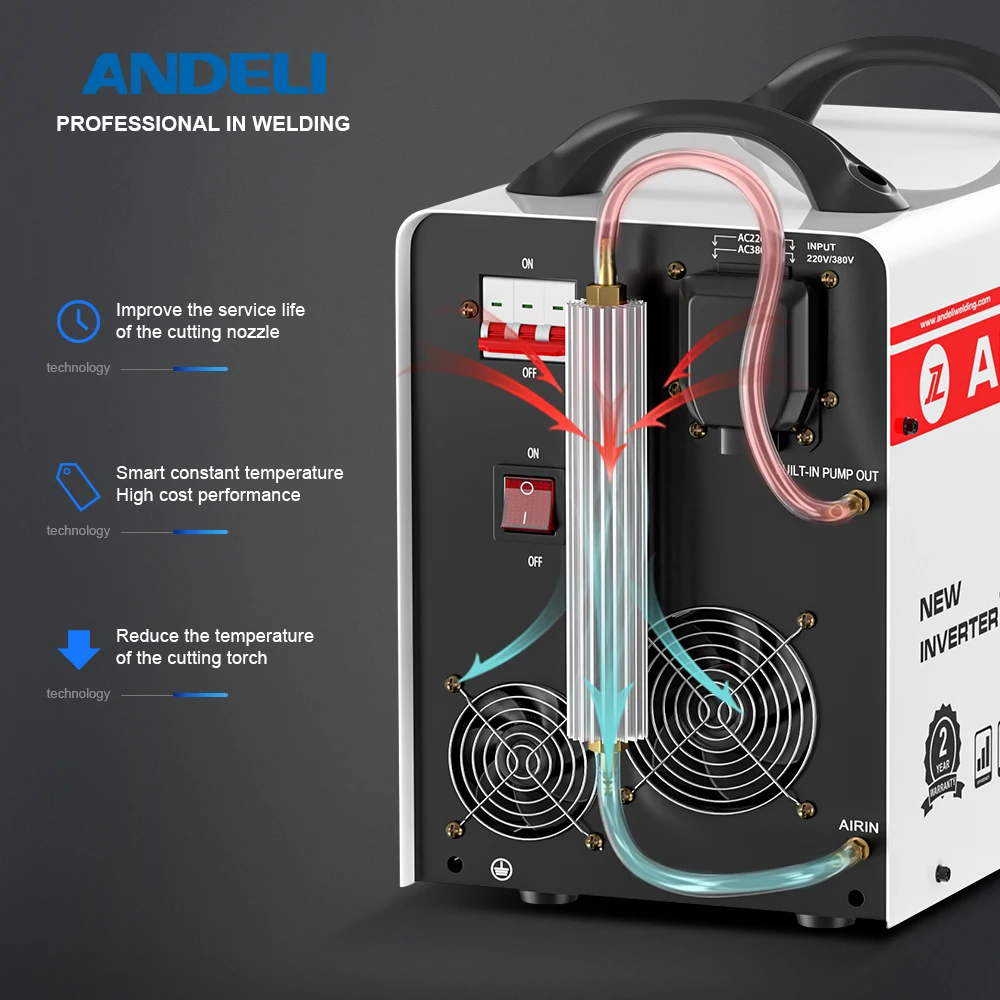 ANDELI 2022 New Arrival Good Quality Industrial Arc Plasma Cutting OEM/ODM Competitive Price Built-In Air Compressor 380V
