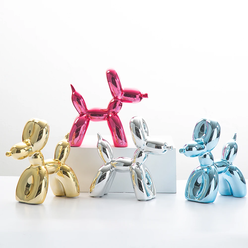 Hot-selling Nordic style Shiny electroplating ceramics High-quality Home decoration Balloon dog