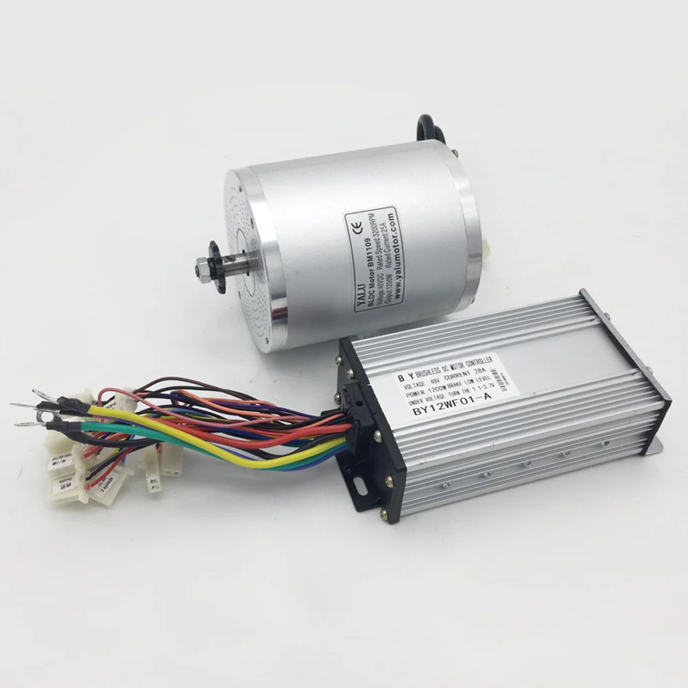 BM1109 1000W 36/48 V conversion drive high speed brushless DC Motor with controller for electric car&Golf cart