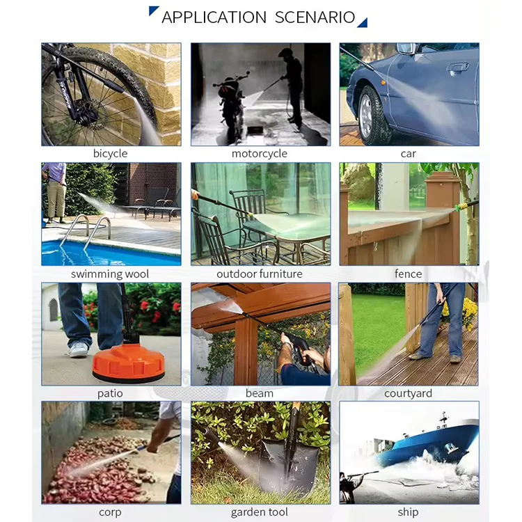 Portable Automatic 250 Bar High Pressure Car Washer Wash Machine Cleaner Electric High Pressure Surface Cleaner