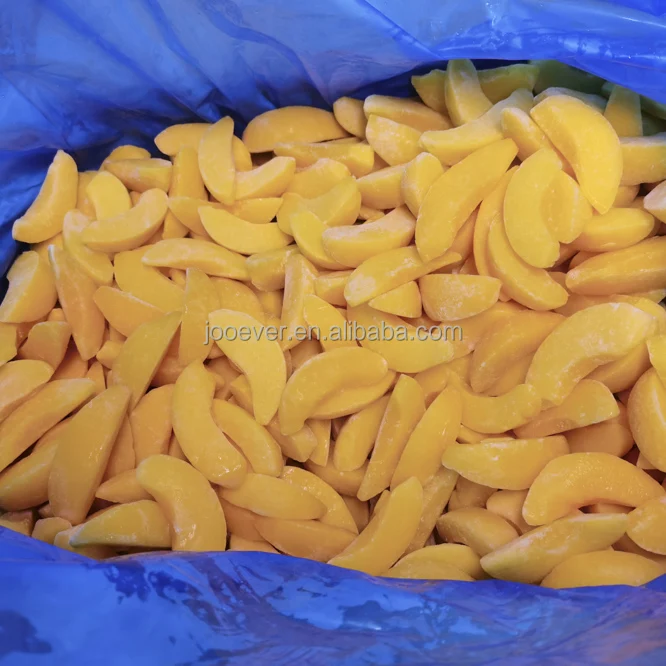BRC HACCP Certified IQF Frozen Yellow Peach Slices Bulk Packaged