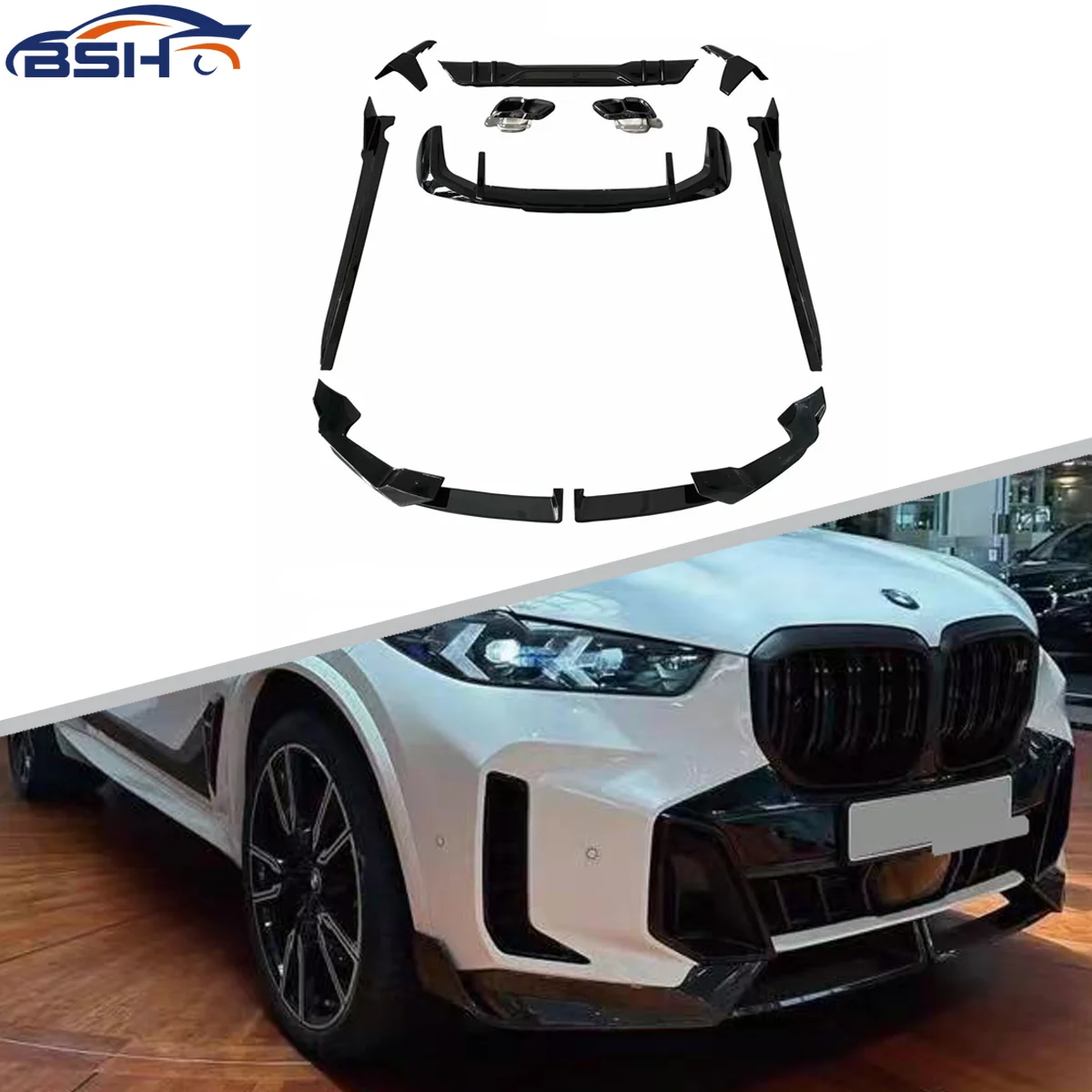 Car Front Lip Rear Diffuser Side Skirt Spoiler Aero Kit Body Kit For BMW X5 G05 LCI M Performance Aerokit