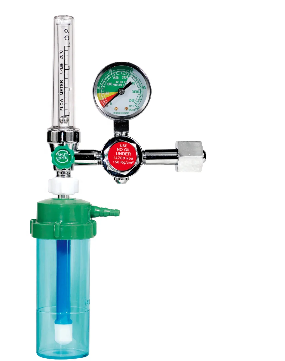 CE certificate medical oxygen cylinder pressure regulator hospital equipment oxygen regulator with humidifier