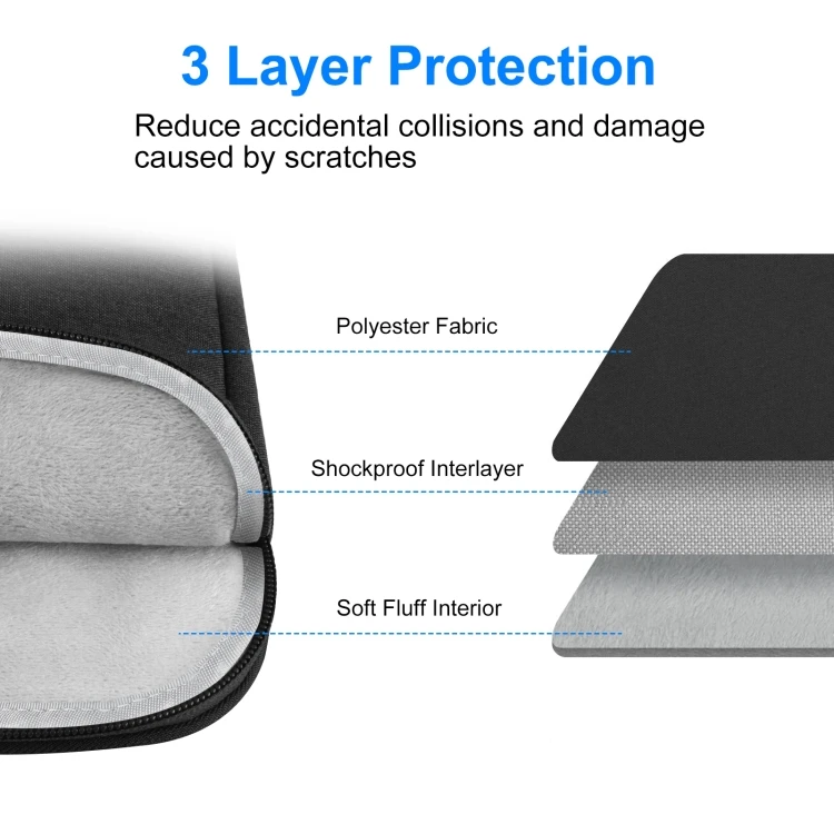 HAWEEL 15 inch Custom Laptop Sleeve Bag Polyester Fabric Laptop Sleeve Protective Case