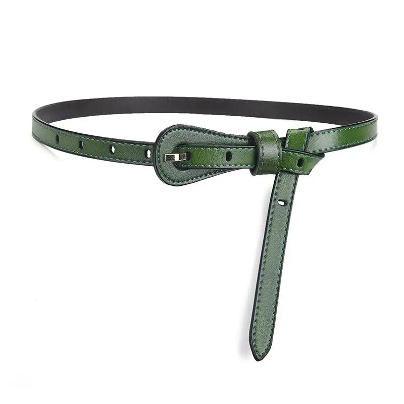2023 New High Quality Pretty Woman Leather Belts Ladies Girls Genuine Leather Thin Belt Without Buckle