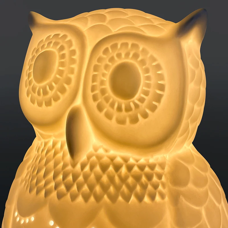 Cheap price custom design accept ceramic hotel home decor lamp 3d visualization lamp anime owl desk lamp for kids
