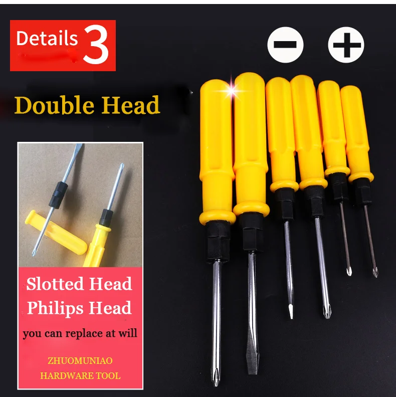 Colorful Medium Size Double Head Screw Driver Use High Quality PP Hand Tools Factories Screwdriver