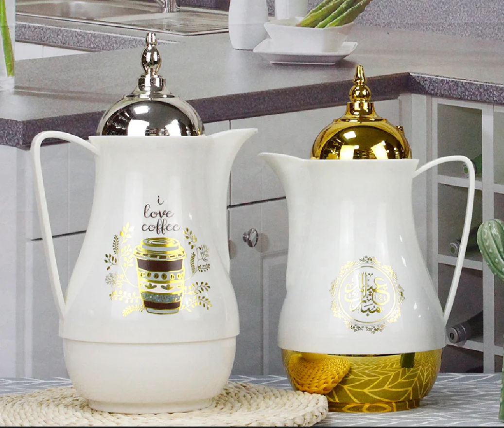 WUJO 1 liter GLASS REFILL dallah arabic thermos vacuum jug