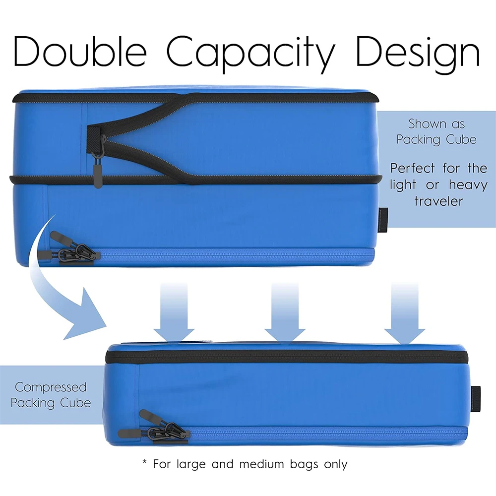 4-Piece Deluxe Compression Luggage Organizer Packing Cubes for Travel Maximize Space Large Capacity Design
