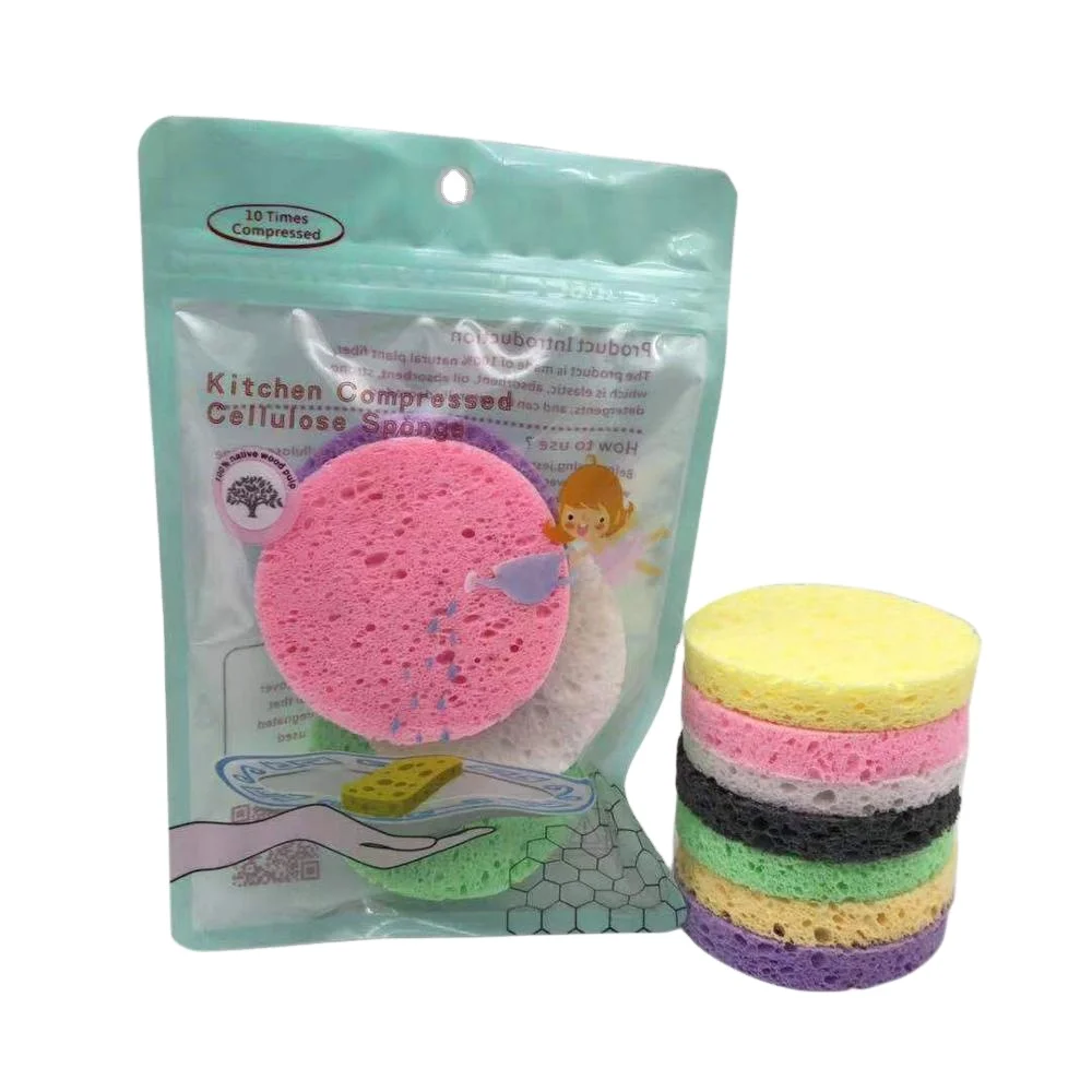 100%  Biodegradable Cosmetic Sponges for Facial Cleansing Compressed Cellulose Facial Sponges