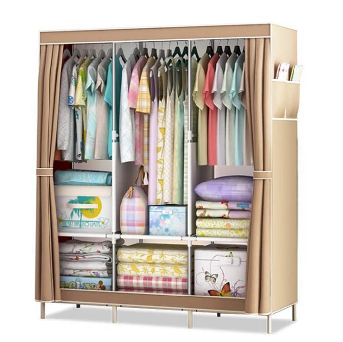 Good quality storage folding wardrobe, cloth bedroom wardrobe, DIY fabric foldable wardrobe