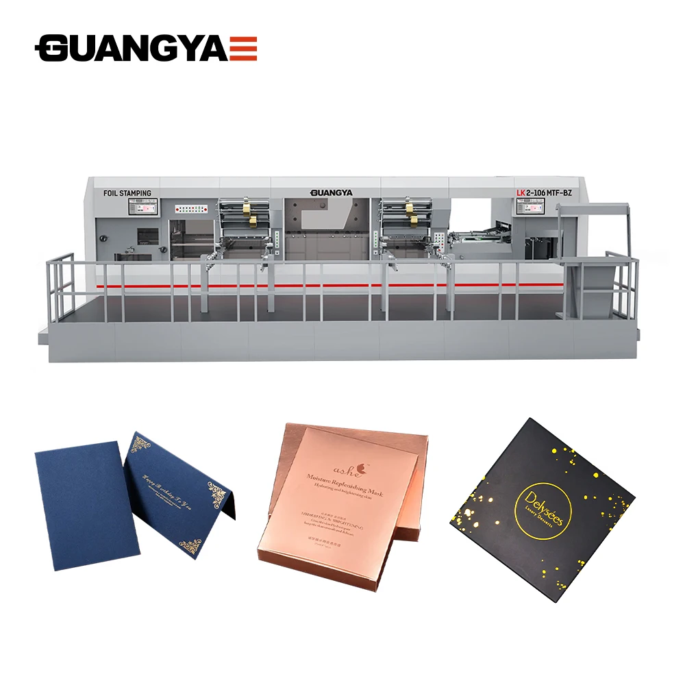 LK2-106MTF-B Automatic Dual Hot Foil Stamping And Die Cutting Creasing Machine With Stripping In One Pass