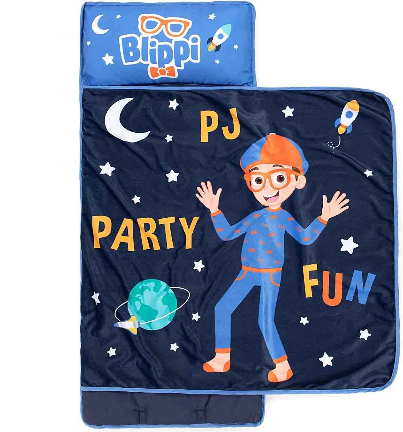 PJ коврик для сна для вечеринки, встроенная подушка и одеяло, супер мягкое микроволокно, детское постельное белье для малышей