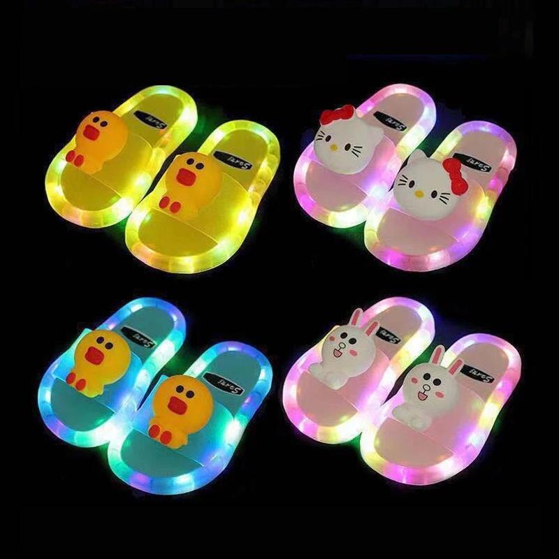 
Wholesale Custom Flip Flops LED Slippers for Kids Unisex House Smiley Face Pattern for Kids Suitable 2-9 Years Old Kids Slippers 