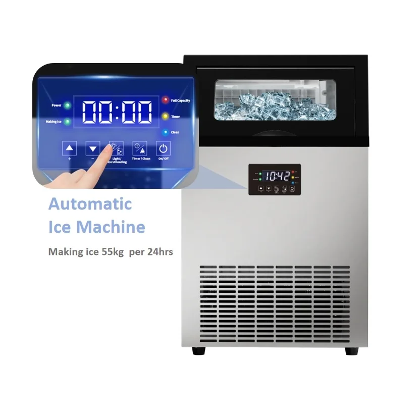 Eco-friendly Refrigerant ice making Machine 55kg fabrication de glace Quick Automatic Ice Maker with 55 grids