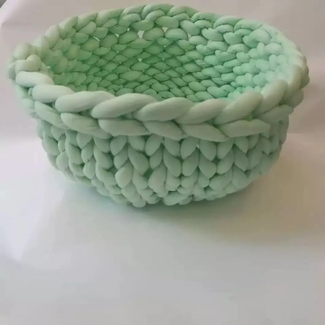 Washable handmade soft  dog cat bed nest multi-colors woven core filling cotton coarse wool pet nest