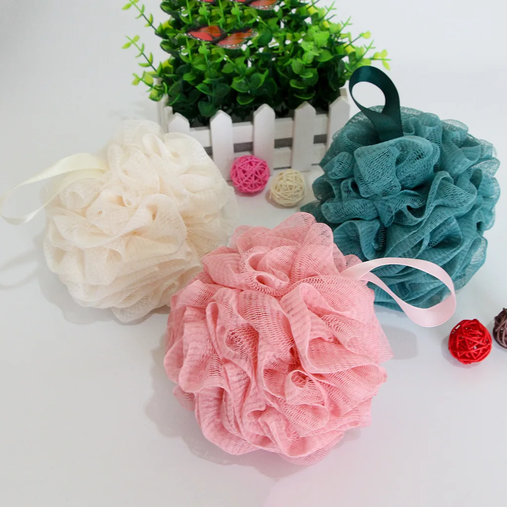 Shower Loofah Sponge Exfoliating Loofa Sponges Soft Luffa Shower Scrubber for Body Bathing Puff Ball Flower Brush Bath Sponge