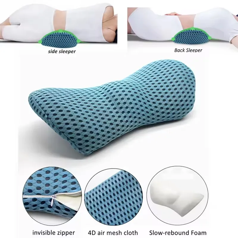High Quality Lumbar Support Pillow for Office Chair and Car Seat Memory Foam Lower Back Pillow Cushion for Low Back Pain Relief