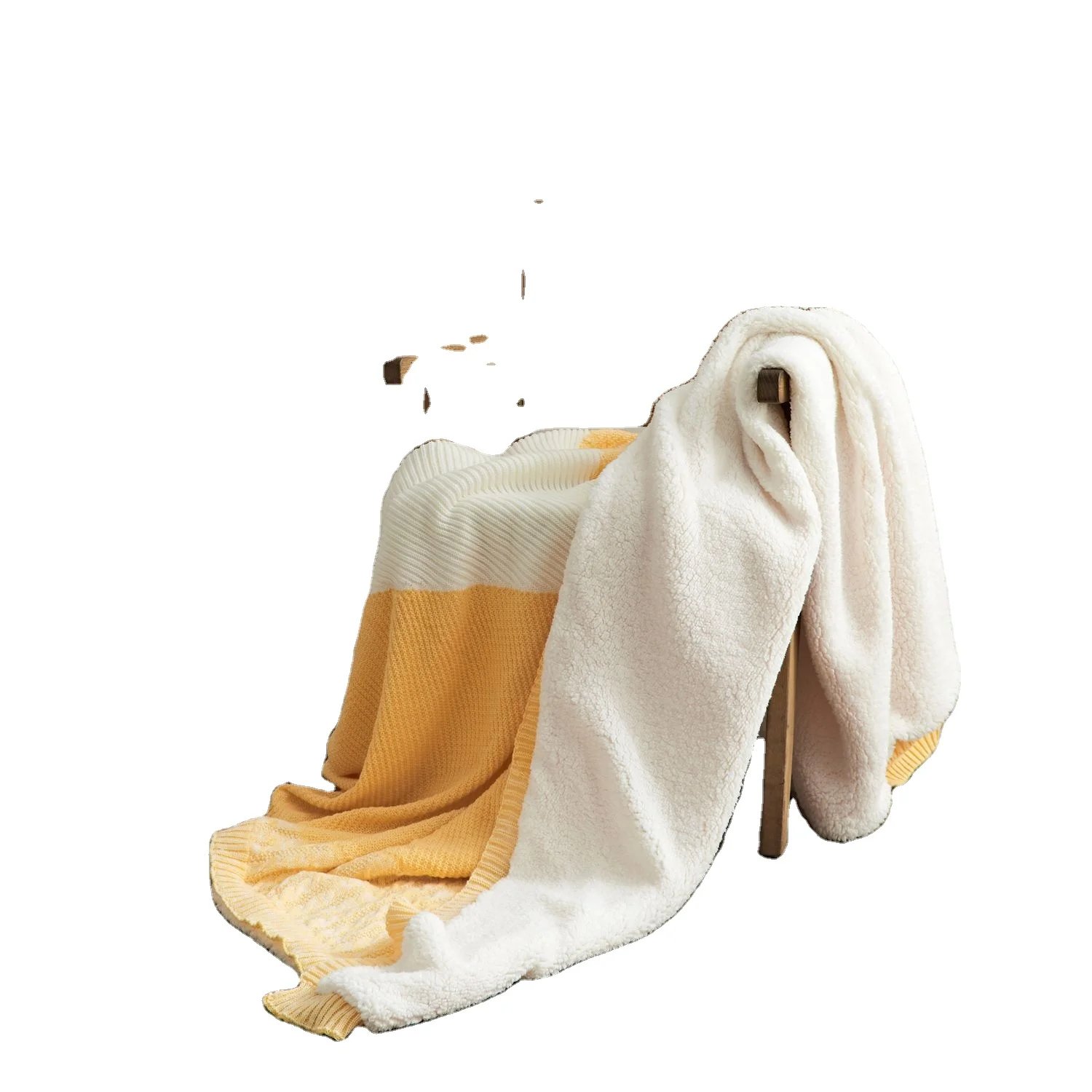 Factory Sherpa Blanket Acrylic knitted Double Layer Throw Flannel Sherpa Polyester Blanket For Winter