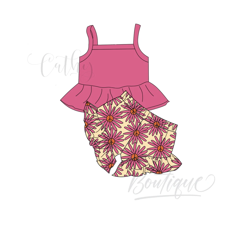 Children Girl Clothing Kids Clothes Flower Girls T Shirt Short Set Floral Print Wear Designers Summer outfit