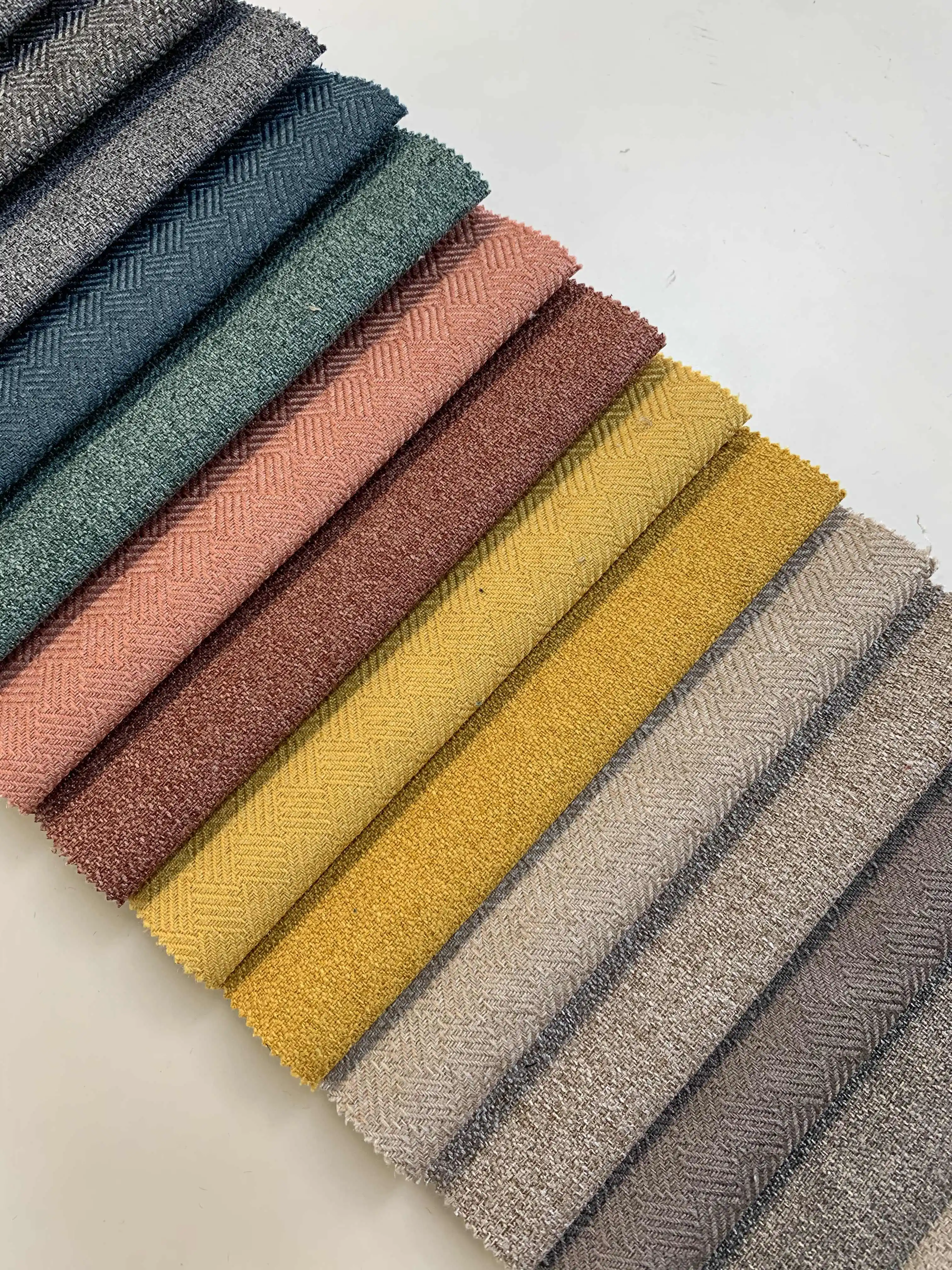 Furniture home textile 100% polyester fabrics upholstery linen look curtain fabric