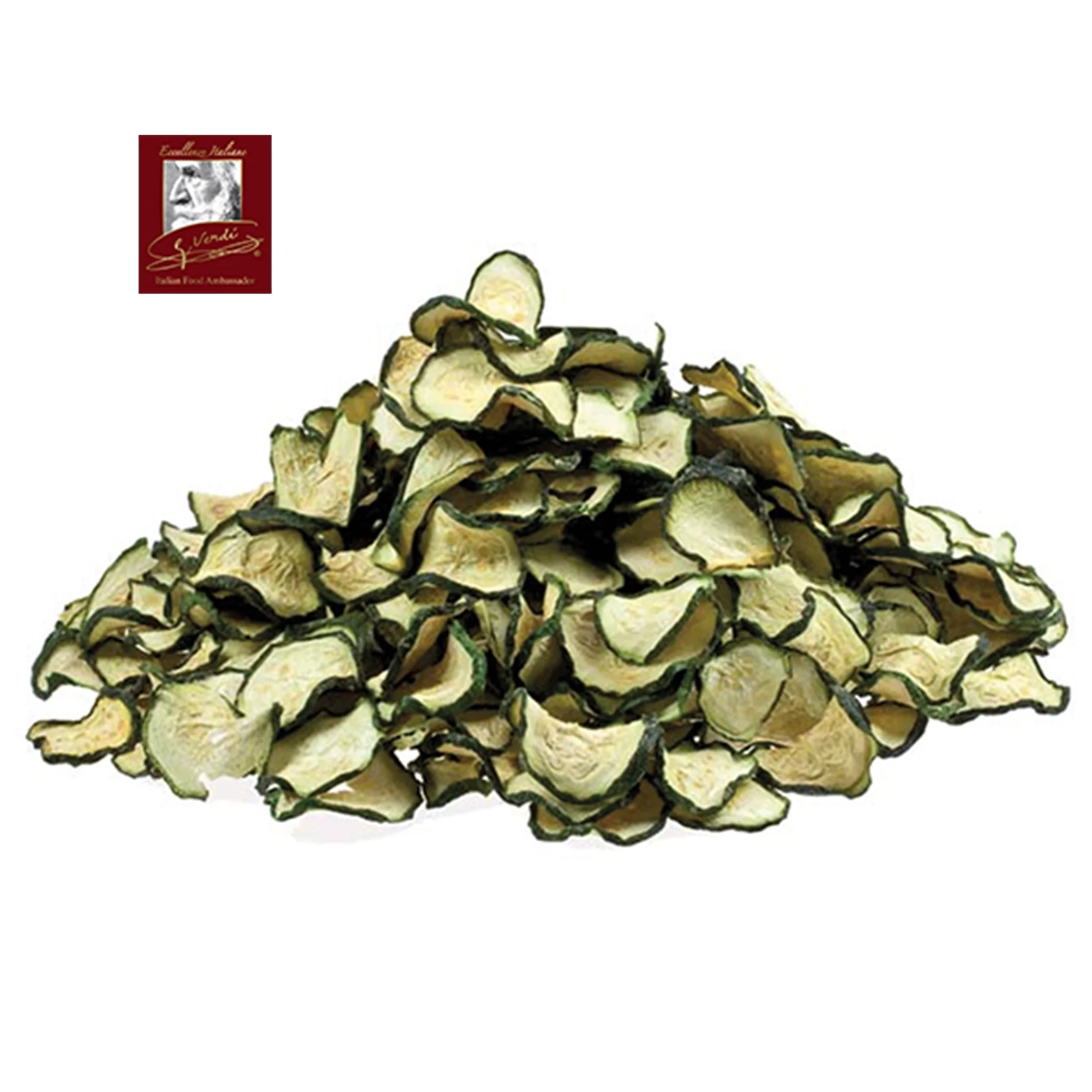 Sliced Zucchini Squash in bulk Natural Dried Vegetables GVERDI Selection food industry ingredient Made in Italy Dry Vegetables
