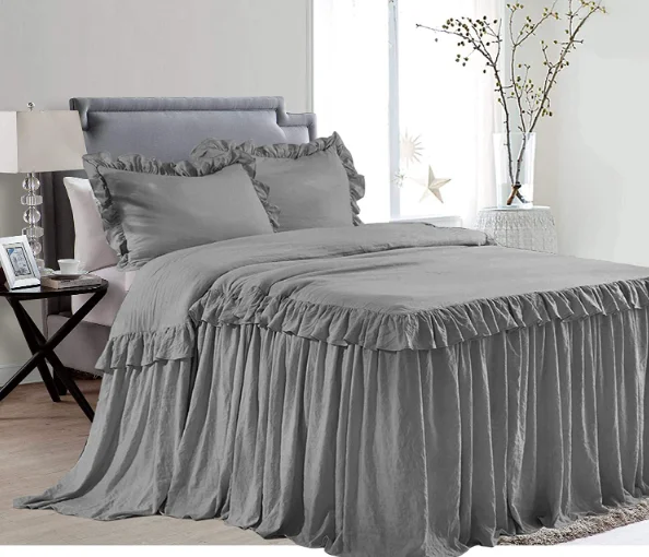 Домашний Комплект постельного белья с оборками покрывала постельное белье коллекция