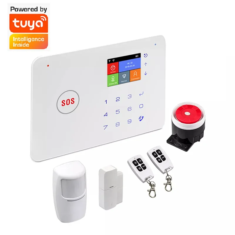 HIMOJO Wholesale SOS Alarm Smart House TFT Display Anti Theft Wireless Tuya Zigbee Security Systems With Door Motion Sensor
