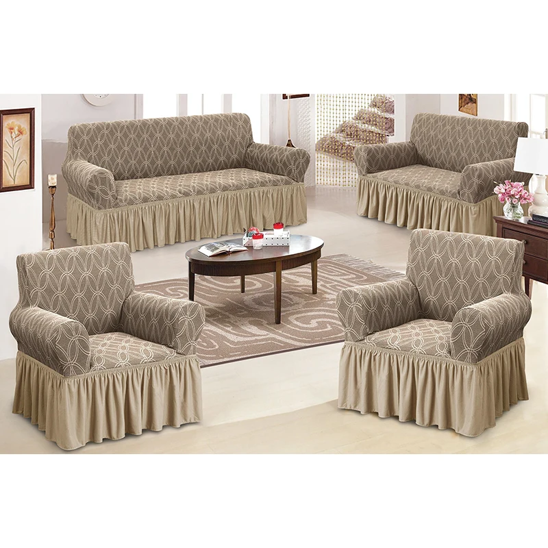 Modern design jacquard sofa covers couch cover stretchable customized logo size removable cover