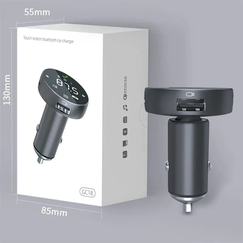 New FM Transmitter Car Wireless Bluetooth 5.0 FM Radio Modulator Car Kit 30W USB Type C Car Charger Handsfree Audio MP3 Player