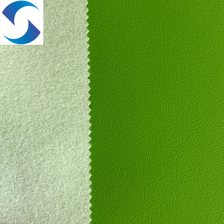 Buy synthetic leather fabric from China modern sofa green PVC leather fabric for furniture faux leather for car seat fabric