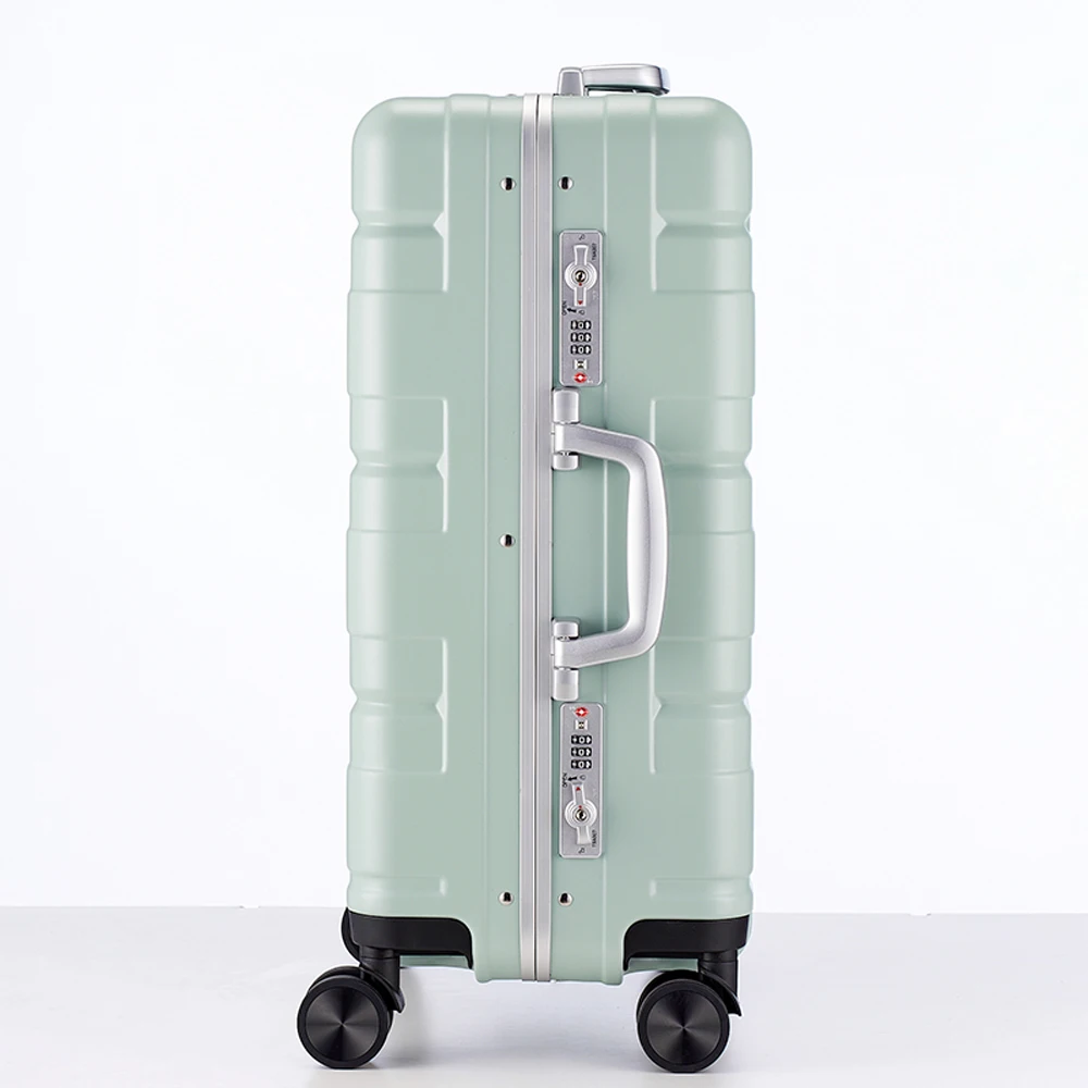 OEM Hard PC Aluminum Frame tsa lock 4pcs luggage set carry on hardshell suitcases luggage sets