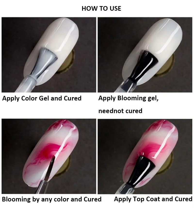 HEMA Free Clear Blooming Gel Nail Painting For Melting Flower Blossom With Free Sample