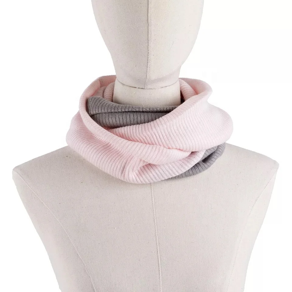 New type neck warmer snood casual lady fashion snood two tones plain circle knitted infinity  for woman
