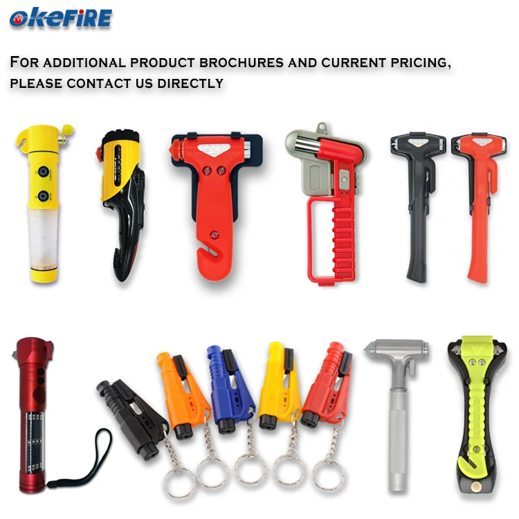 Okefire Practical Window Glass Breaker Emergency Hammer with Belt Cutter