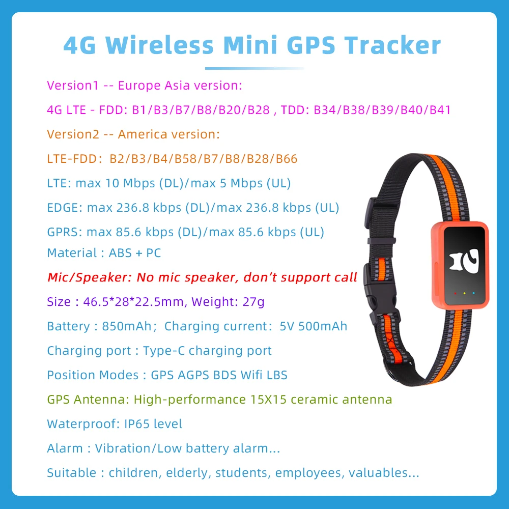 Новое поступление G68P 4 г GPS-трекер для домашних животных