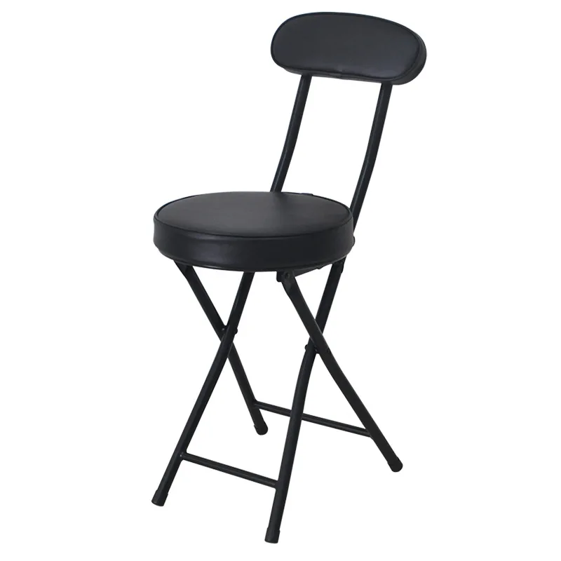 Cheap PU metal upholstered folding chair for bar