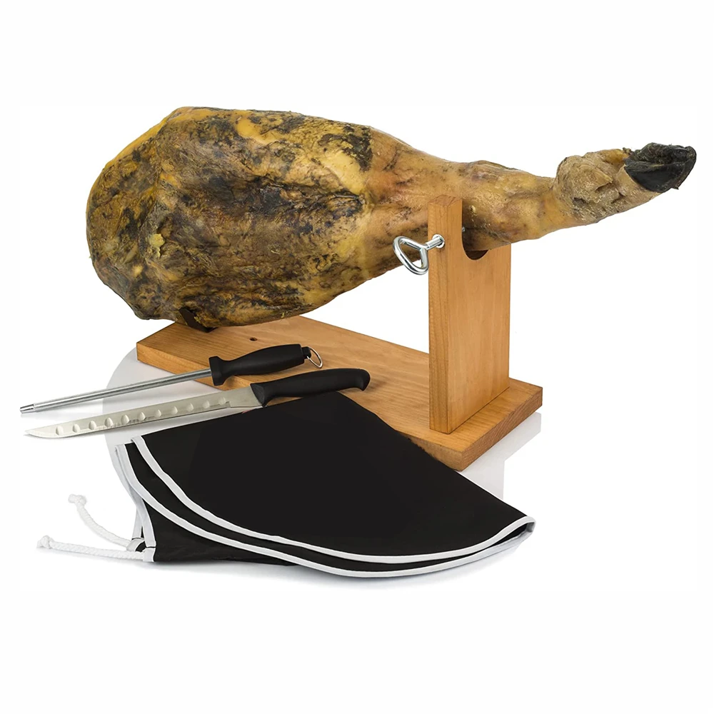 Professional Ham Stand with Ham Knife Sharpening Steel and Ham Cover