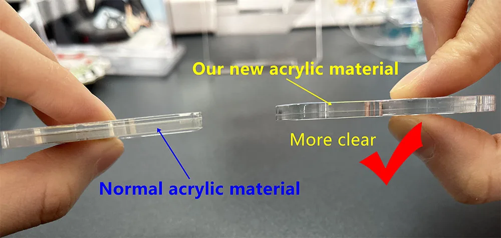 Custom high quality iridescent acrylic keychain mirrored charms with epoxy rainbow hologram