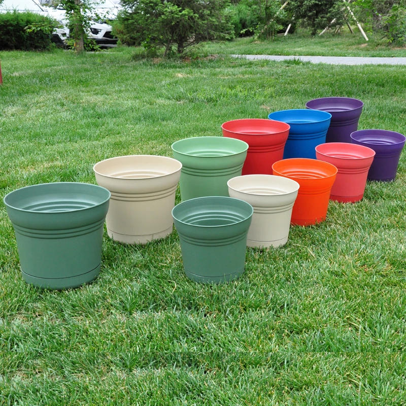 Wholesale Plastic Flower Pots Outdoor Large Garden Decoration Ornaments Pergola Artificial Plants Pots Macetas Para Plantas