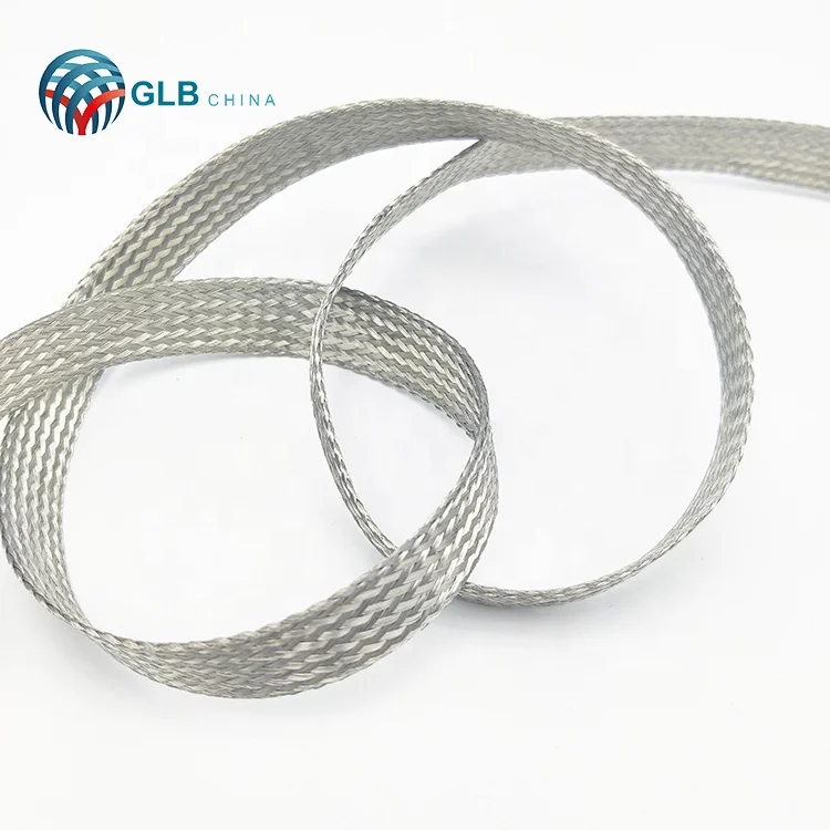Germany quality Electrical Ground Earth strap 32AWG Flexible Flat Tin Copper Braided Wire