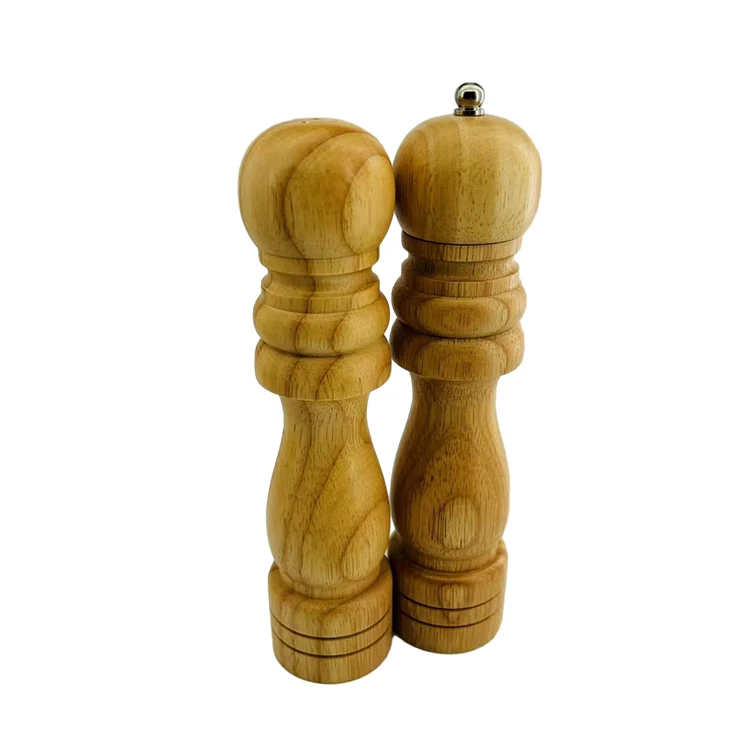 Wholesale Hot Sale Wooden Manual gravity Salt Grinder Mill Natural salt and pepper grinder set for Kitchen